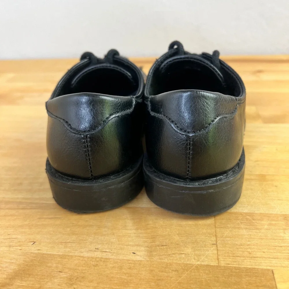 The Children's Place Dress Shoes Oxford Boys Size 13 Black Faux Leather Lace Up